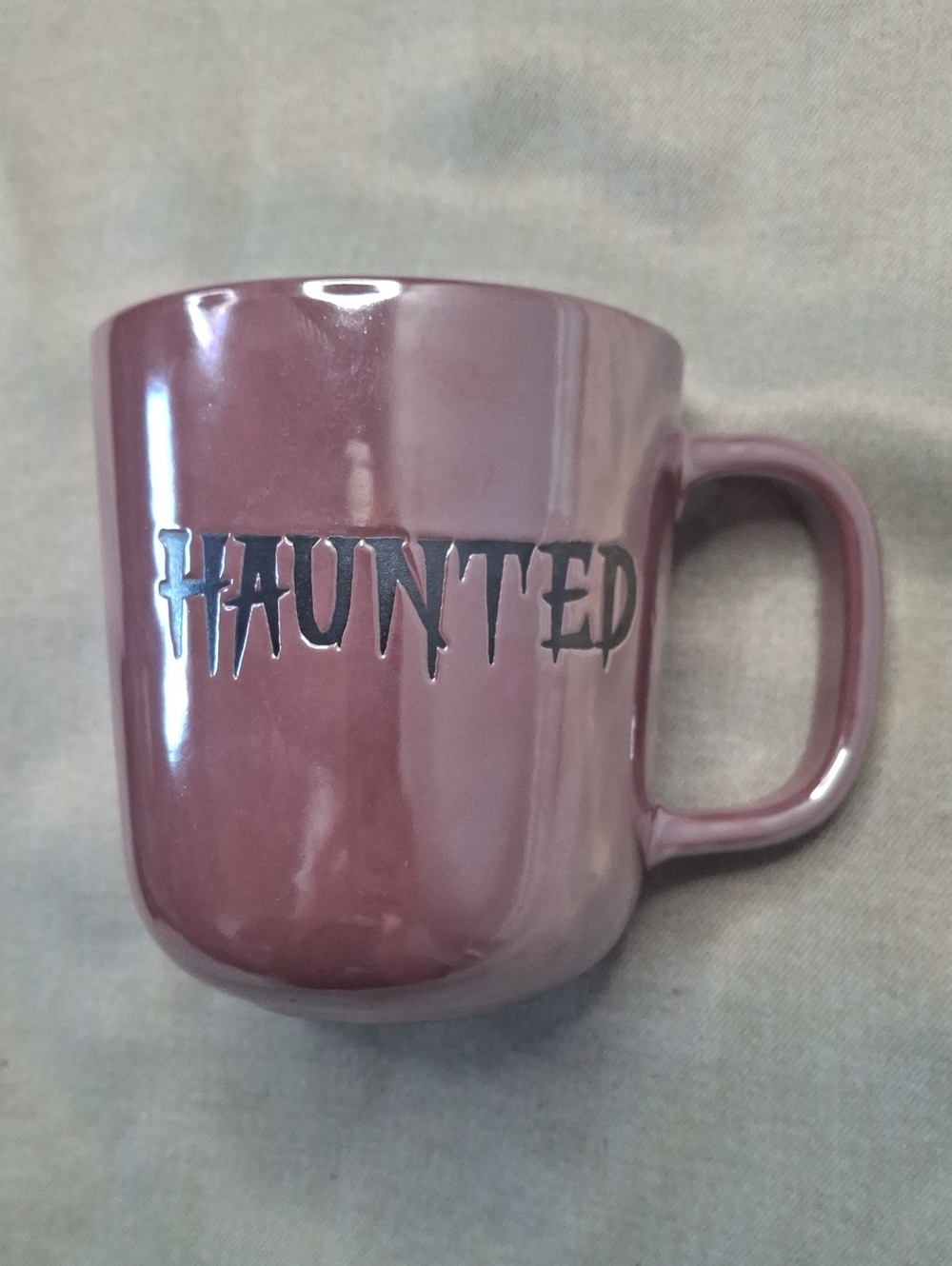 Haunted Text Ceramic Mug in Dusty Purple - Unbranded